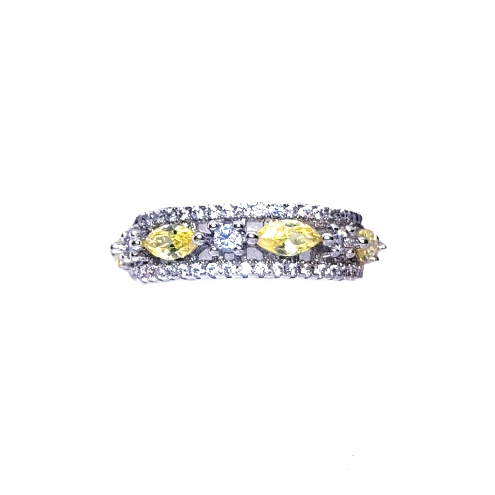 Silver Yellow Topaz Eternity Ring